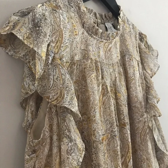 NWT Joie | Sheer Paisley Sleeveless Ruffle Top | Med - Picture 8 of 9